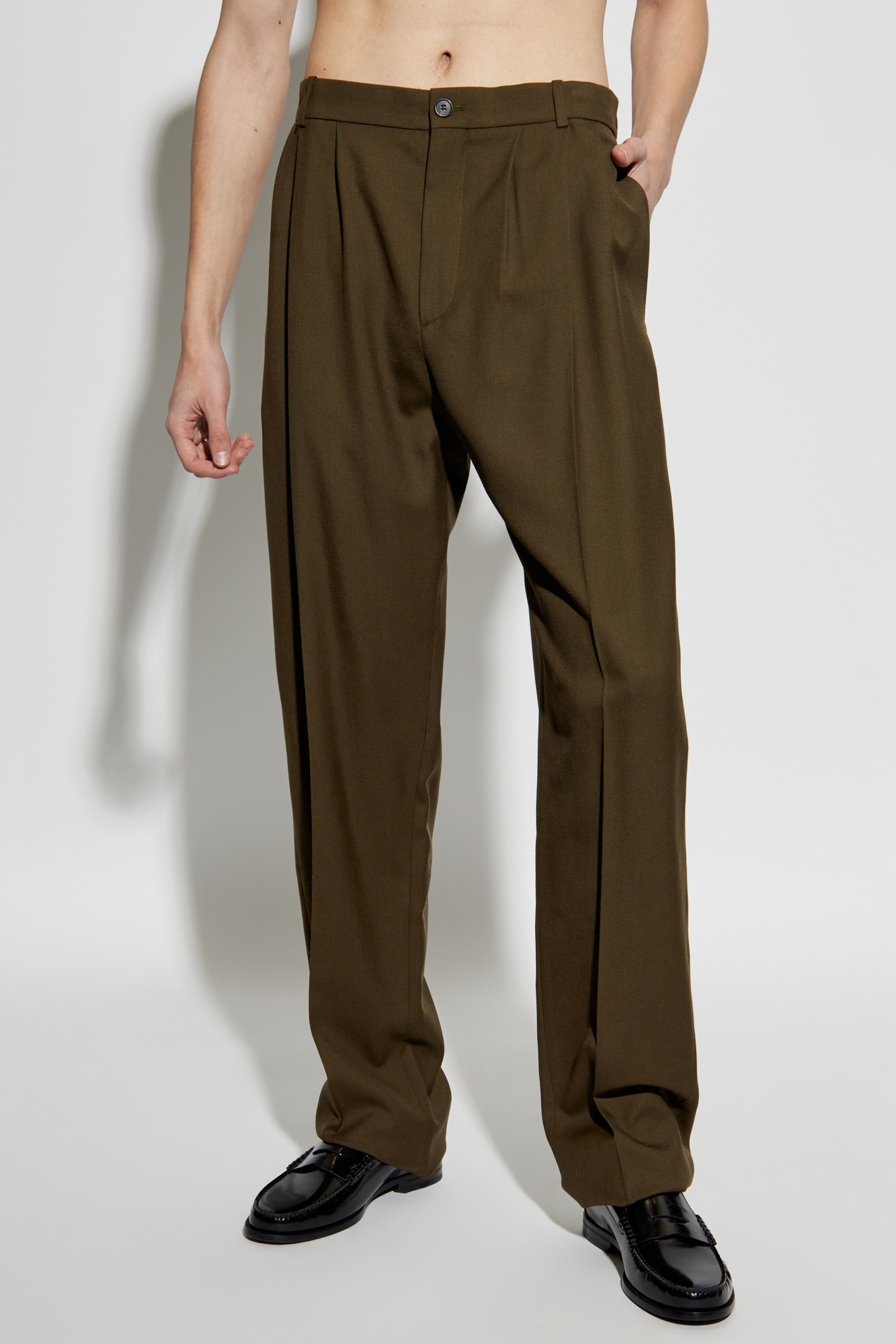 パンツ SAINT LAURENT WOOL PANTS Saint Laurent Men's Wool Gabardine Pants | Neiman Marcus
